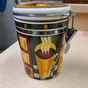 Colorful Coffee Canister with Locking Lid EUC
